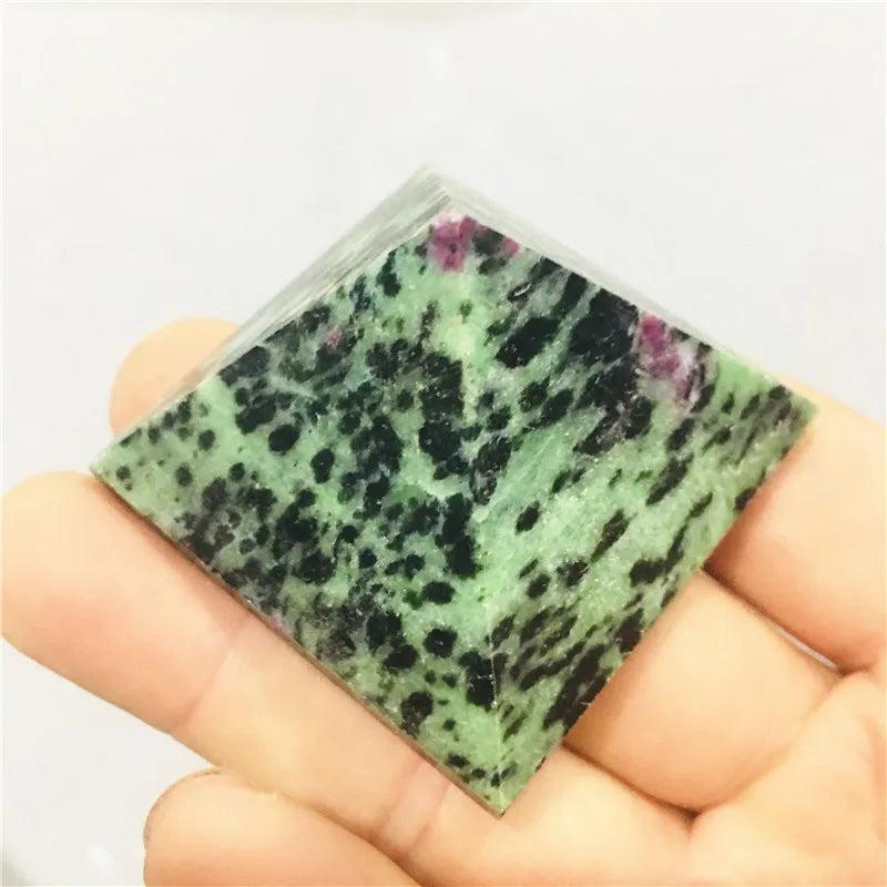 Ruby in Zoisite Crystal Pyramid Polished Natural Stone
