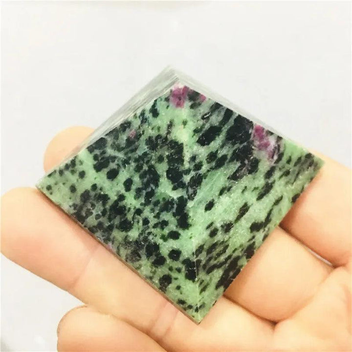 Ruby in Zoisite Crystal Pyramid Polished Natural Stone