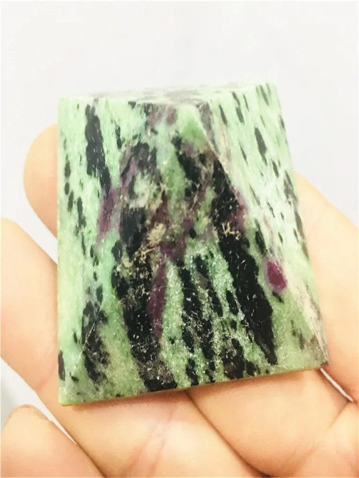 Ruby in Zoisite Crystal Pyramid Polished Natural Stone