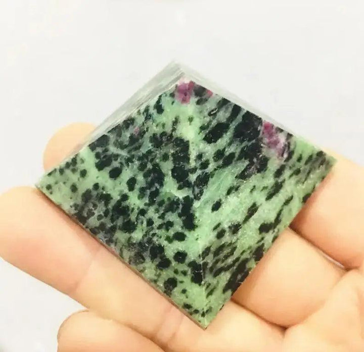 Ruby in Zoisite Crystal Pyramid Polished Natural Stone