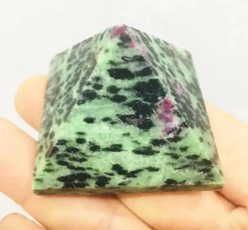 Ruby in Zoisite Crystal Pyramid Polished Natural Stone