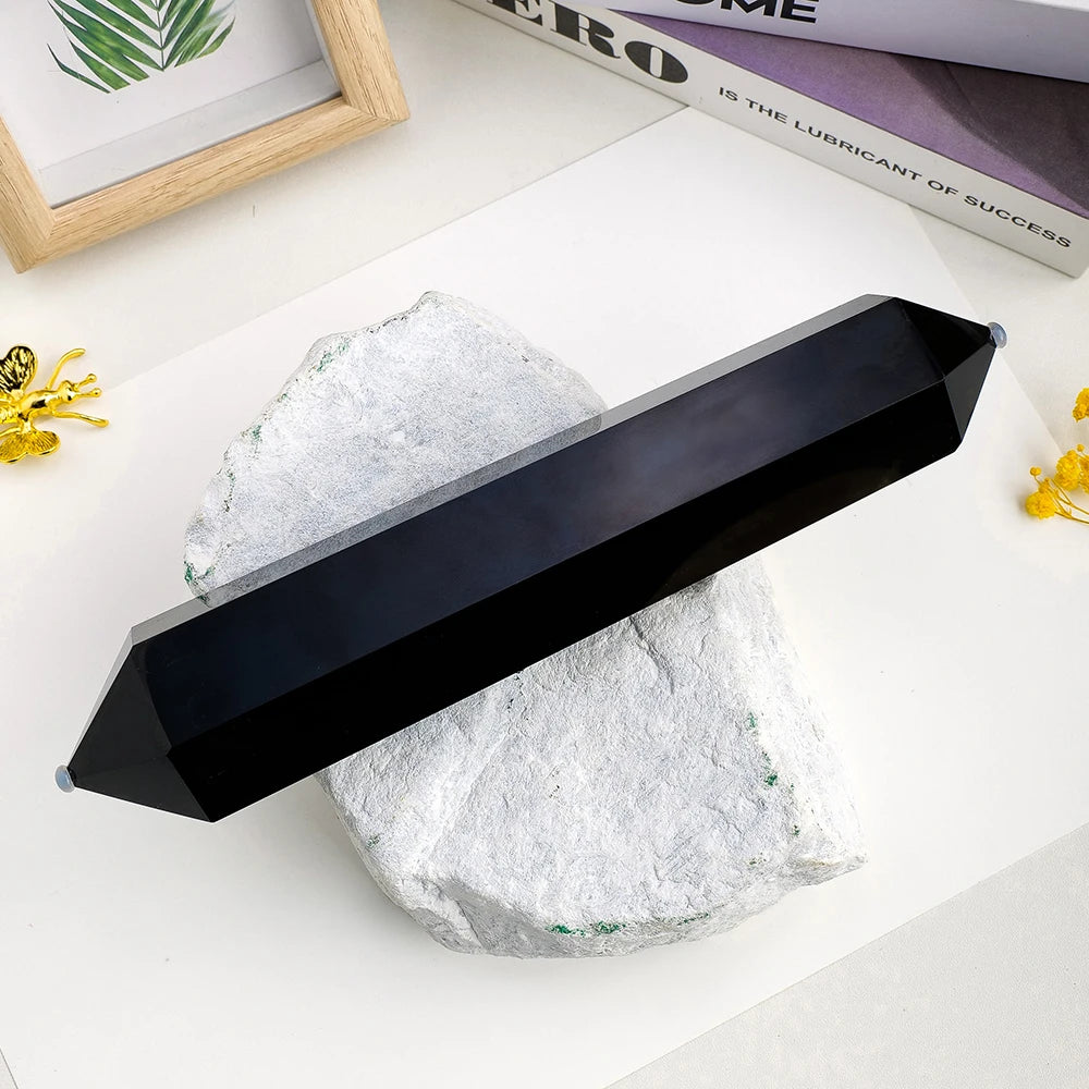 Black Obsidian Crystal Double Point Wand XL
