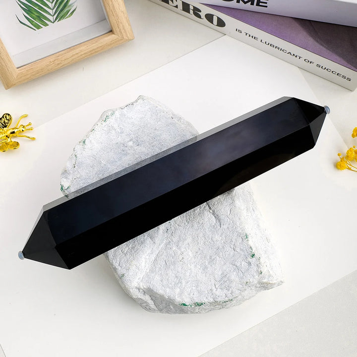 Black Obsidian Crystal Double Point Wand XL