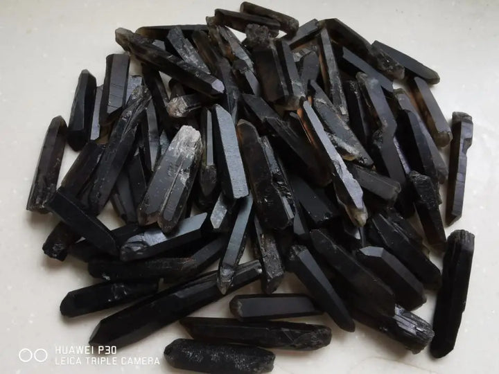 Himalayan Black Lemurian Smoky Quartz Crystal Points