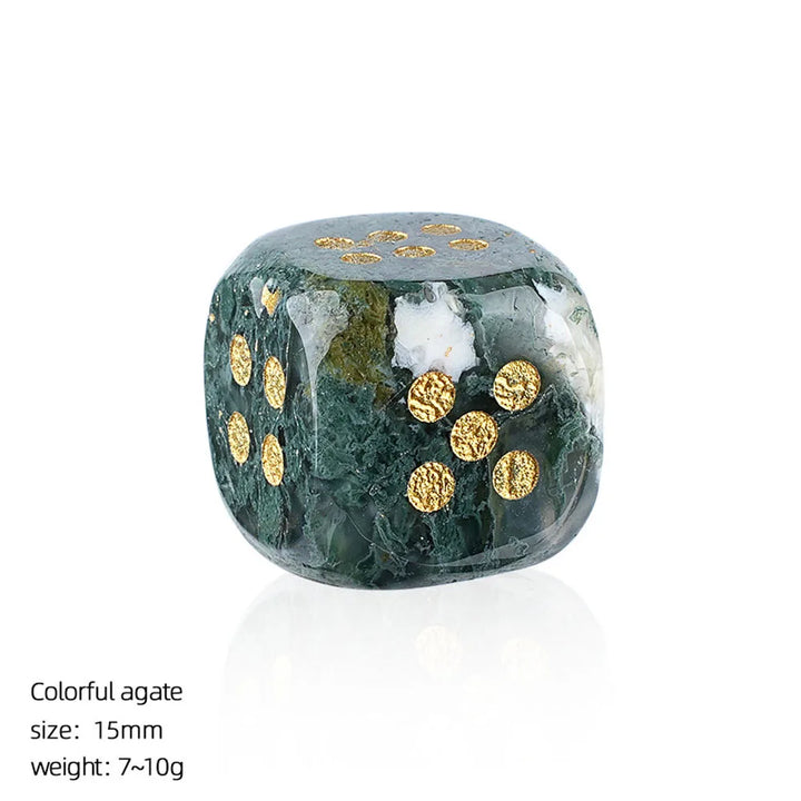 Crystal Carved Dice Rounded Corners Multi-Stone