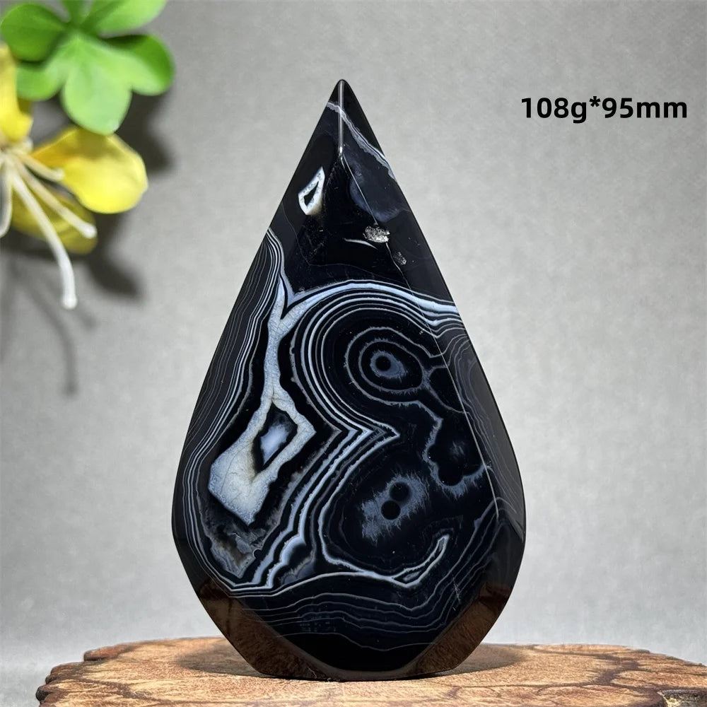 Black Agate Freeform Flame