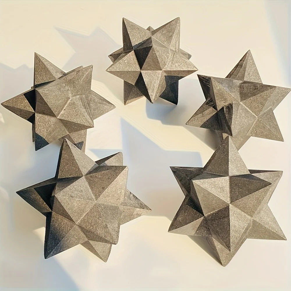 Shungite Crystal Carved Merkaba Star Sacred Geometry