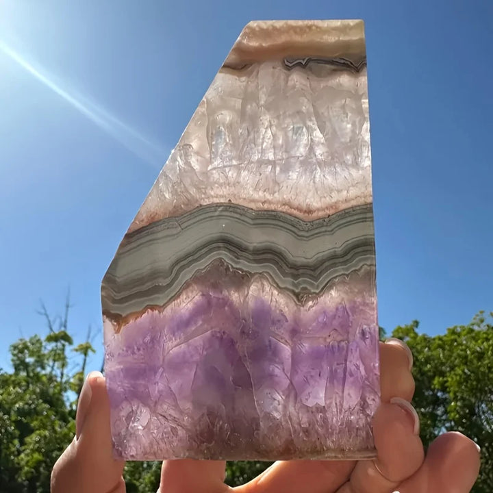 Amethyst Crystal Lace Slice Natural Irregular Specimen