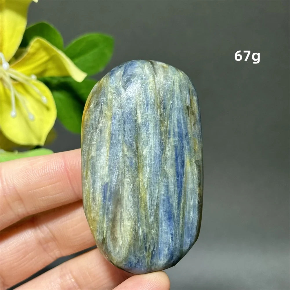 Blue Kyanite Crystal Palm Stone Natural Polished Piece