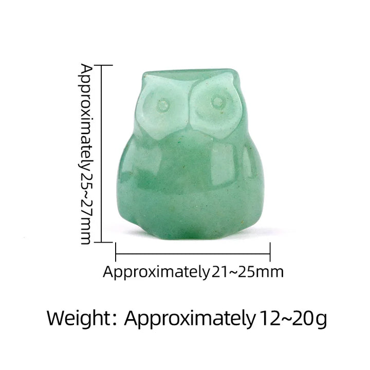 Natural Crystal Carved Mini Owl Figurine Totem Statue