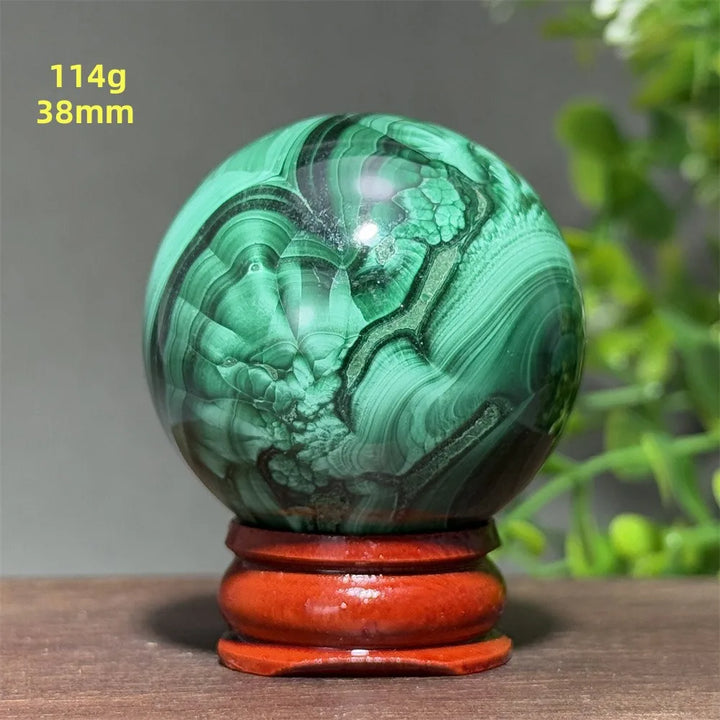 Malachite Crystal Sphere with Display Base Natural