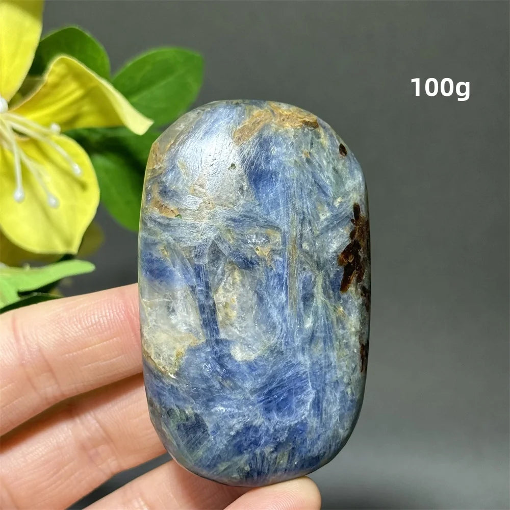 Blue Kyanite Crystal Palm Stone Natural Polished Piece