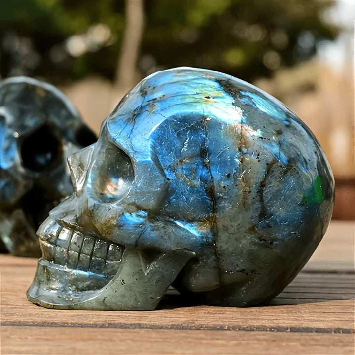 Labradorite Crystal Carved Skull for Intuition and Magic