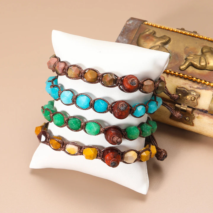 Natural Stone Handwoven Adjustable Unisex Bracelet