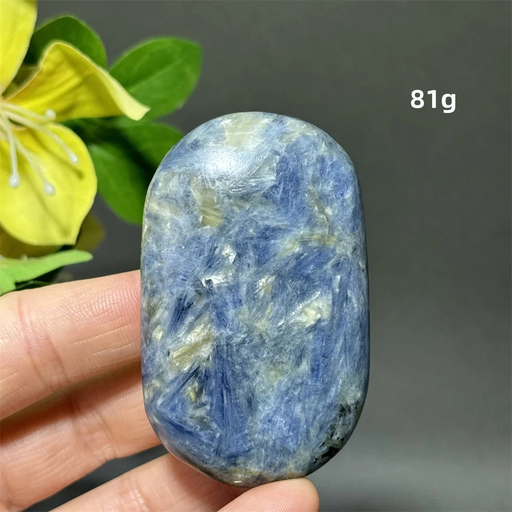 Blue Kyanite Crystal Palm Stone Natural Polished Piece