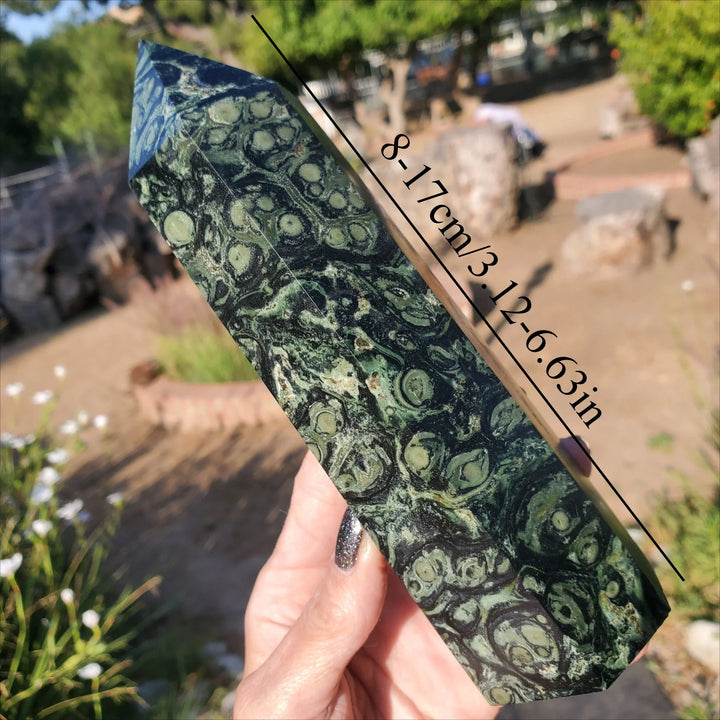 Kambaba Jasper Crystal Point Tower Hexagonal Obelisk
