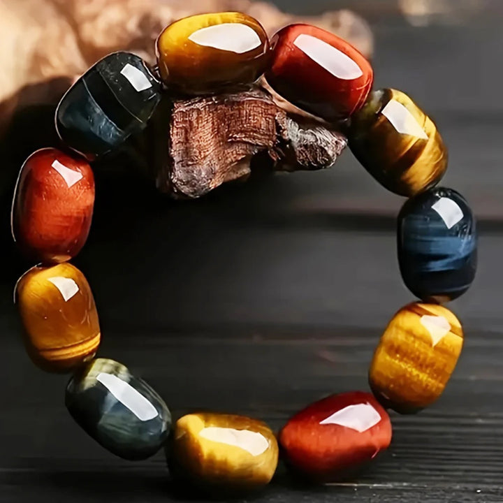 Mixed Color Tiger Eye Beaded Bracelets for Healing