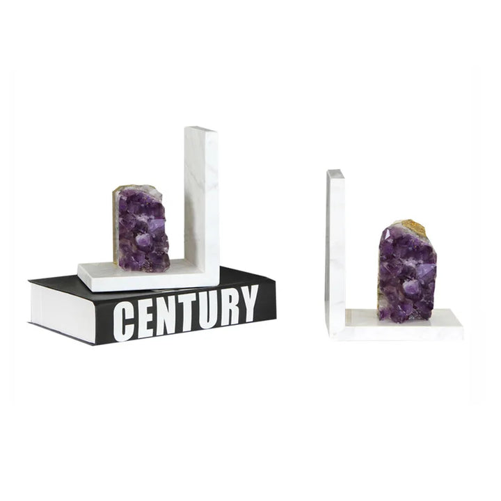 Agate Crystal Polished Abstract Natural Stone Bookends