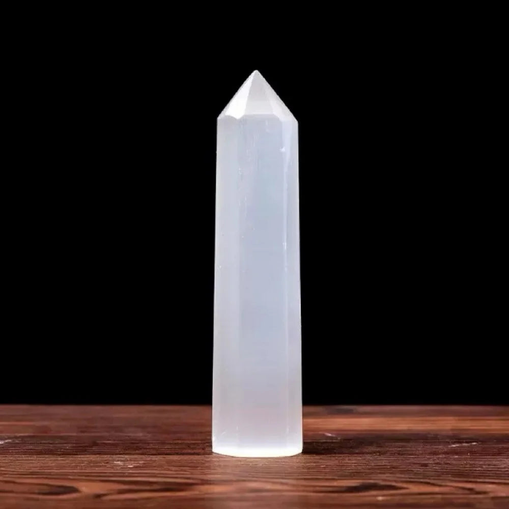 Selenite Crystal Tower Hexagonal Obelisk Wand