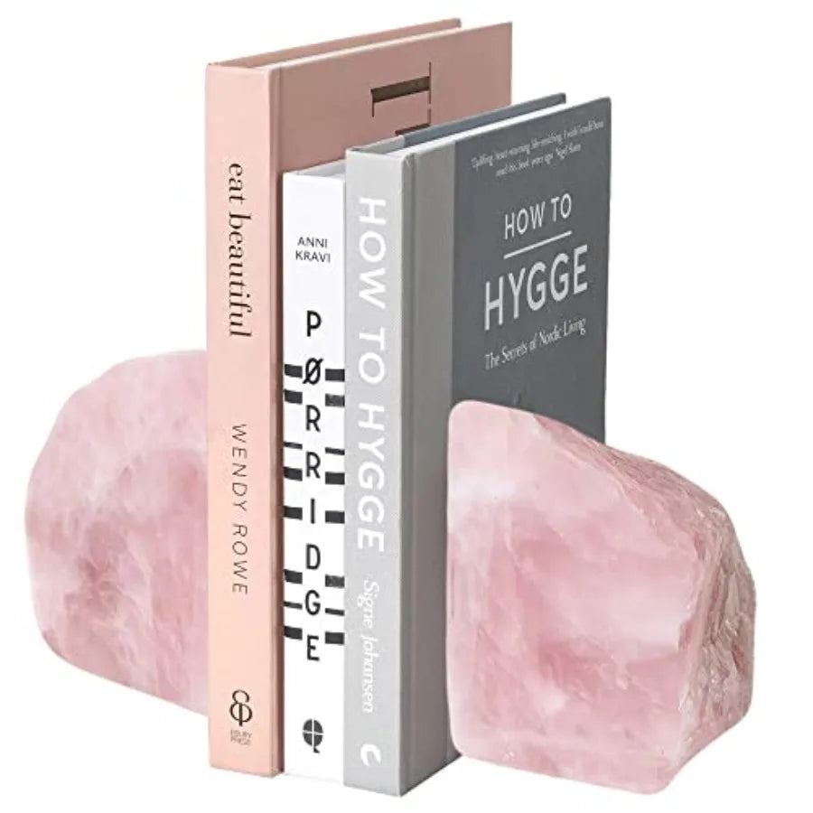 Rose Quartz Crystal Natural Bookend Pair Collection