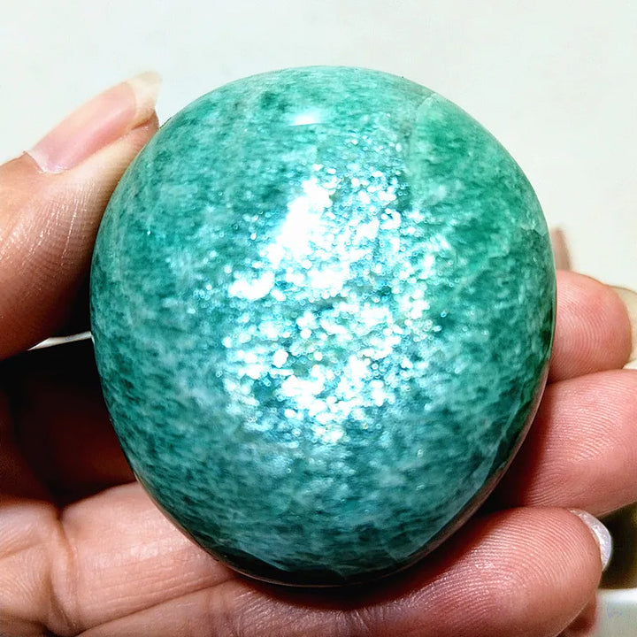 Amazonite Crystal Polished Palm Stone Natural Specimen