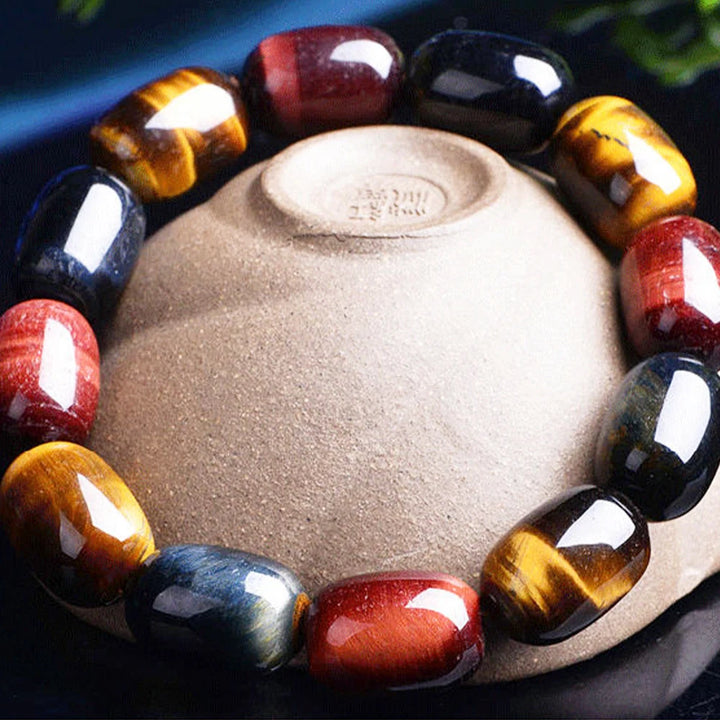 Mixed Color Tiger Eye Beaded Bracelets for Healing