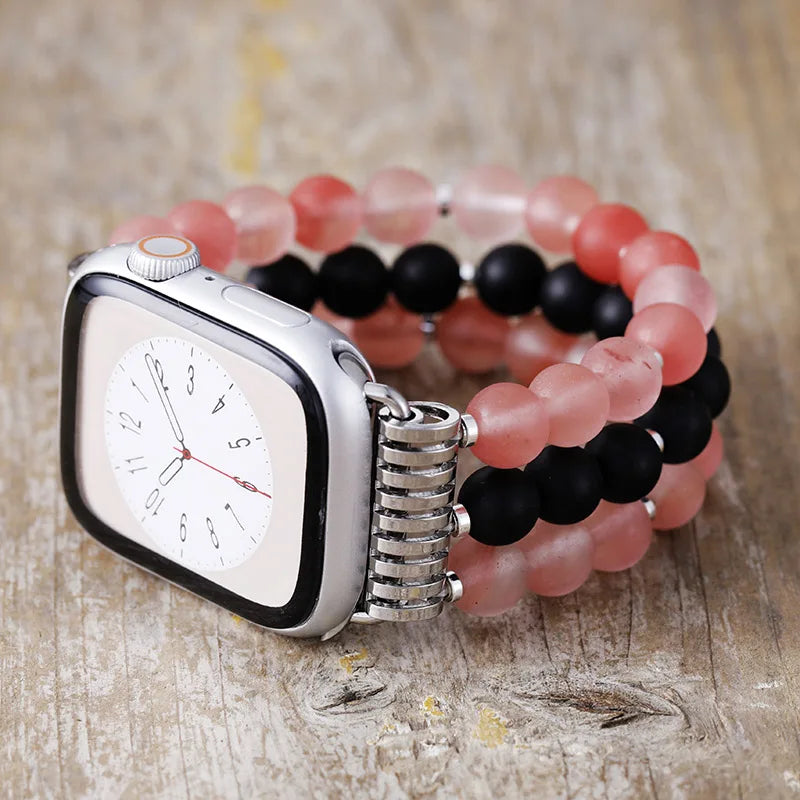 Crystal Stone Apple Watch Band in Jasper or Matte Quartz