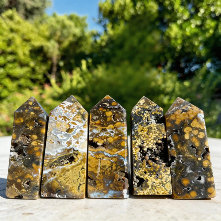 Ocean Jasper Crystal Obelisk Tower (Rare)