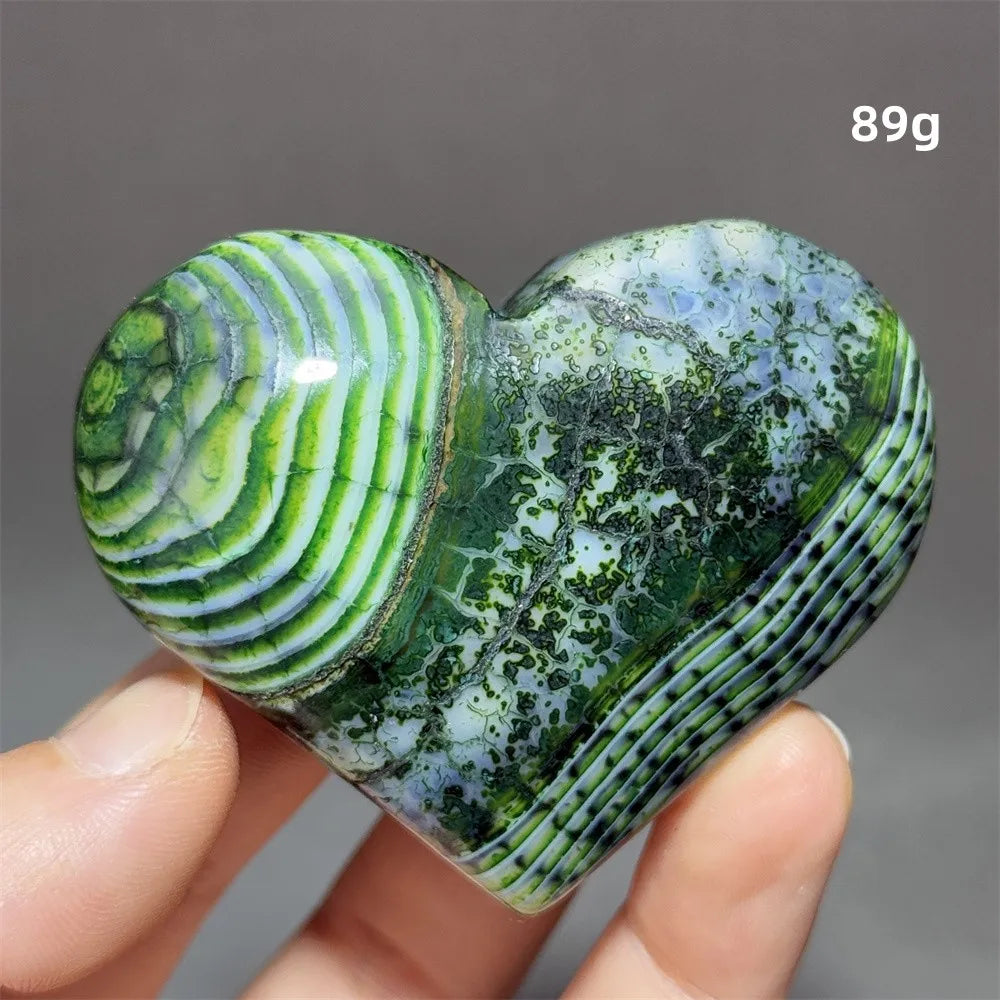 Dragon Veined Pattern Agate Crystal Heart