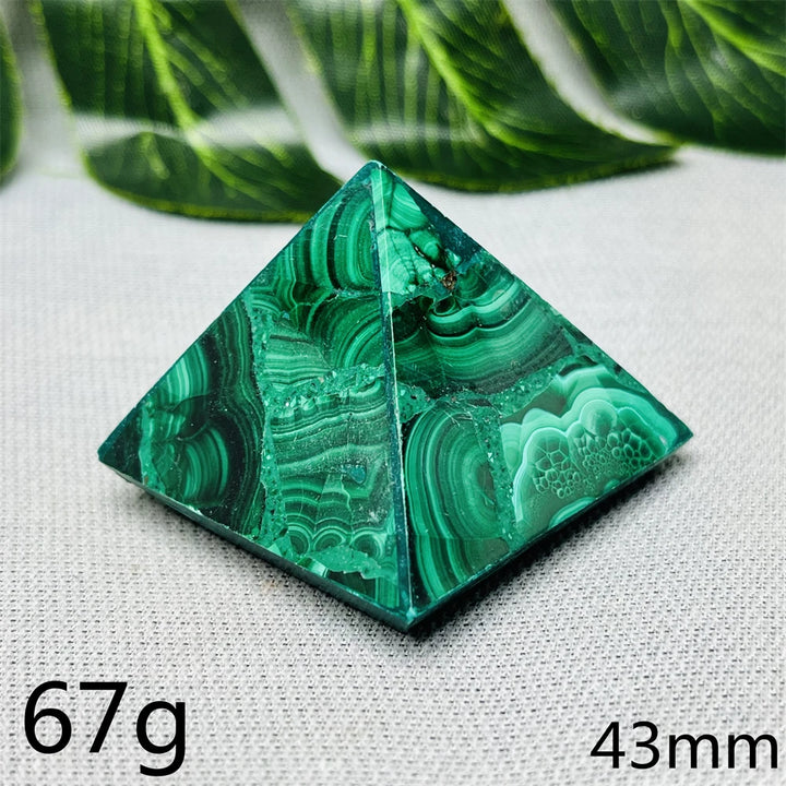 Malachite Crystal Pyramid Handcrafted Sacred Geometry