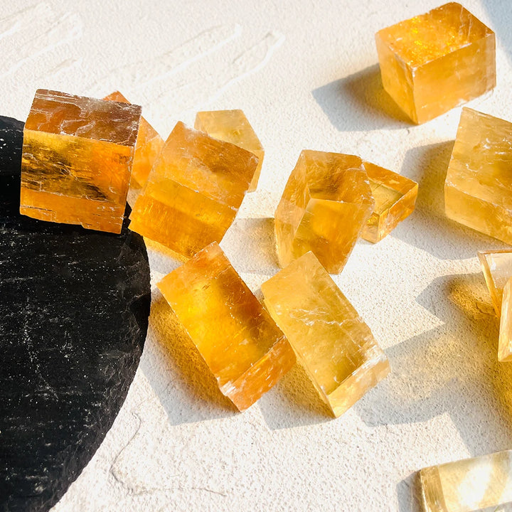 Honey Calcite Natural Raw Crystal Cluster Specimen