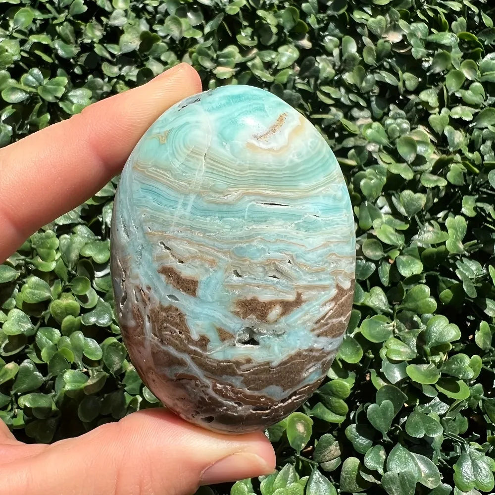 Hemimorphite Crystal Palm Stone