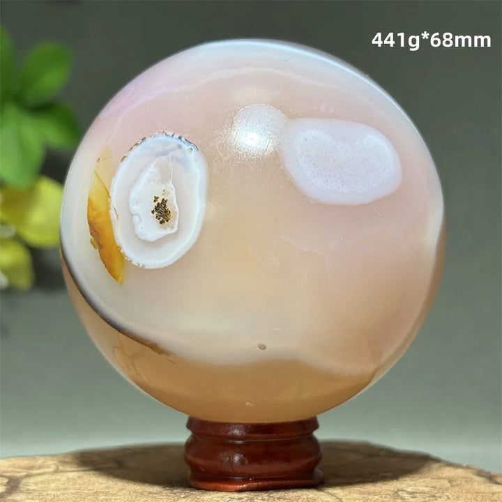 Pink Agate Crystal Sphere
