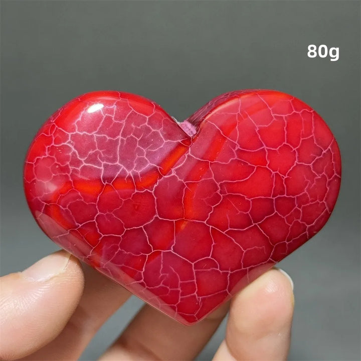 Dragon Veined Pattern Agate Crystal Heart