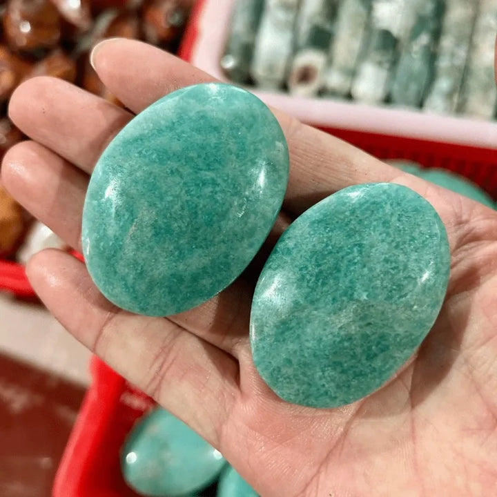 Amazonite Crystal Polished Palm Stone