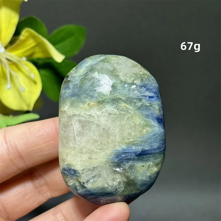 Blue Kyanite Crystal Palm Stone Natural Polished Piece