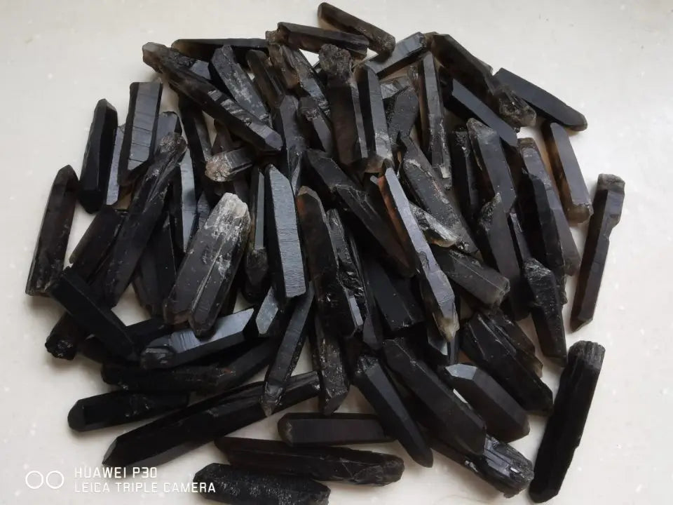 Himalayan Black Lemurian Smoky Quartz Crystal Points