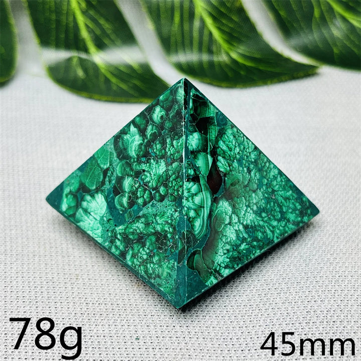 Malachite Crystal Pyramid Handcrafted Sacred Geometry