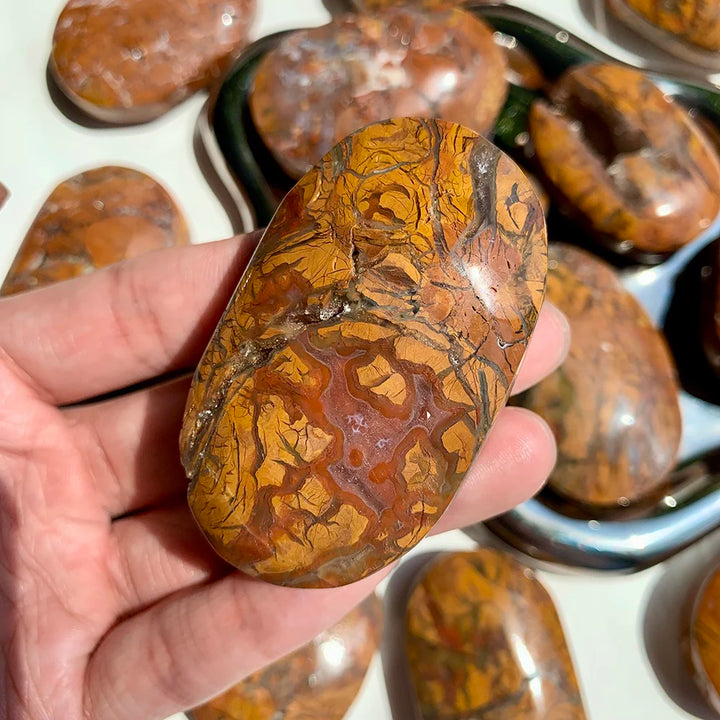 Natural Maligano Jasper Crystal Polished Palm Stone