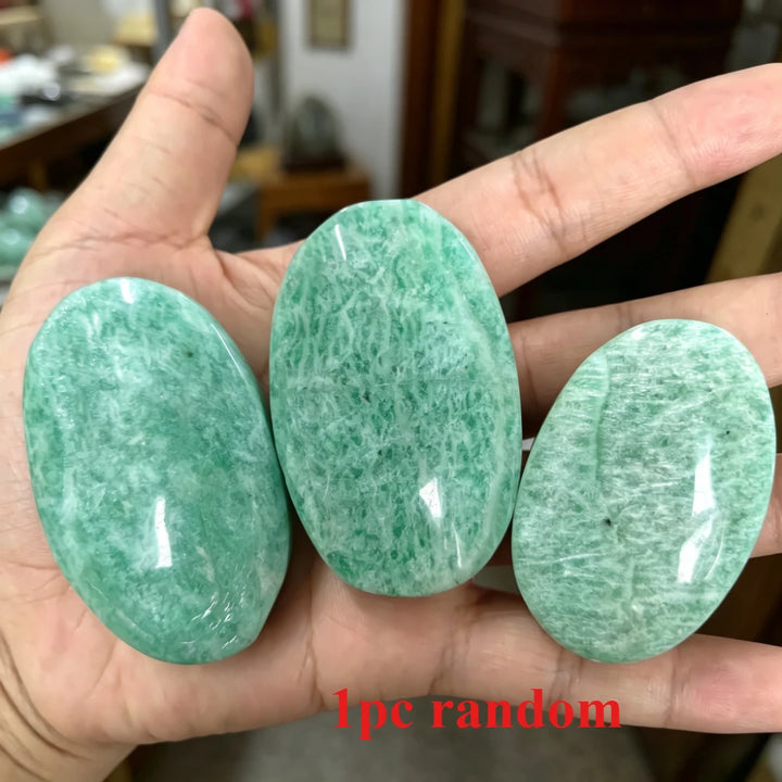Amazonite Crystal Polished Palm Stone