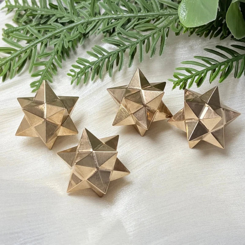 Pyrite Crystal Carved Merkaba Star Sacred Geometry