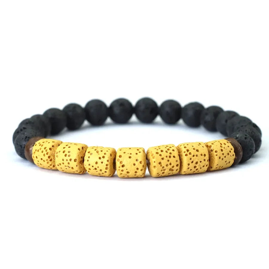 Natural Stone Coconut Bead Handmade Men's Bracelet