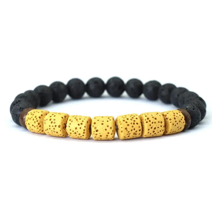 Natural Stone Coconut Bead Handmade Men's Bracelet