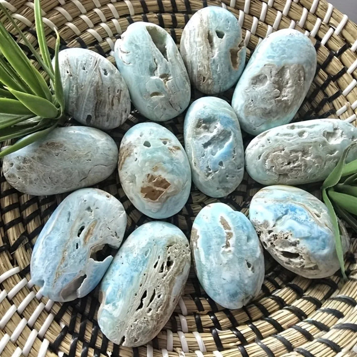 Hemimorphite Crystal Palm Stone