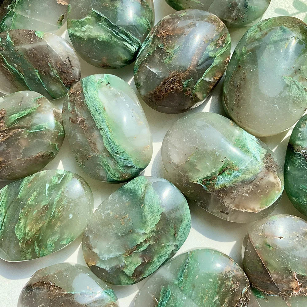 African Jade Crystal Palm Stone
