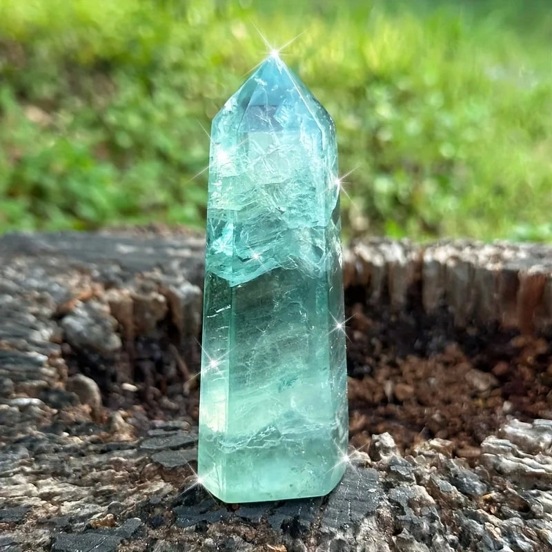 Green Fluorite Crystal Tower