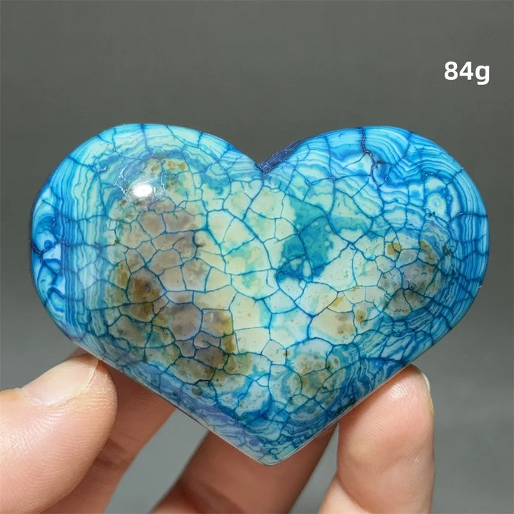 Dragon Veined Pattern Agate Crystal Heart