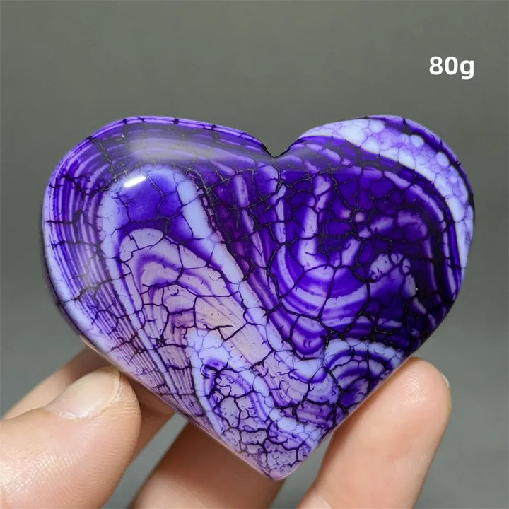 Dragon Veined Pattern Agate Crystal Heart