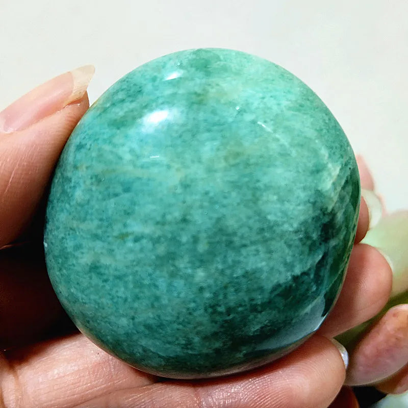 Amazonite Crystal Polished Palm Stone Natural Specimen