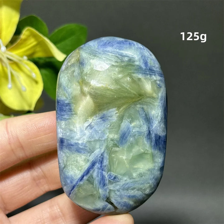 Blue Kyanite Crystal Palm Stone Natural Polished Piece